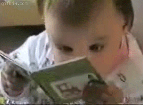 Toddler reading 