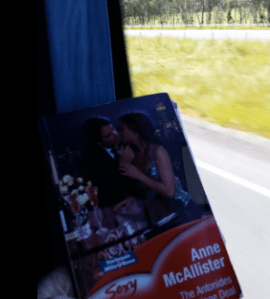 I have a window seat on the bus!