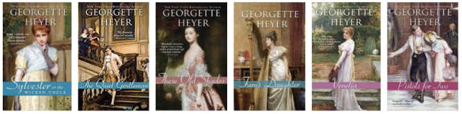 6 Georgette Heyer book covers