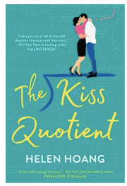 Helen Hoang's The Kiss Quotient cover has a couple kissing and mathematical formulae on it. Very cute.